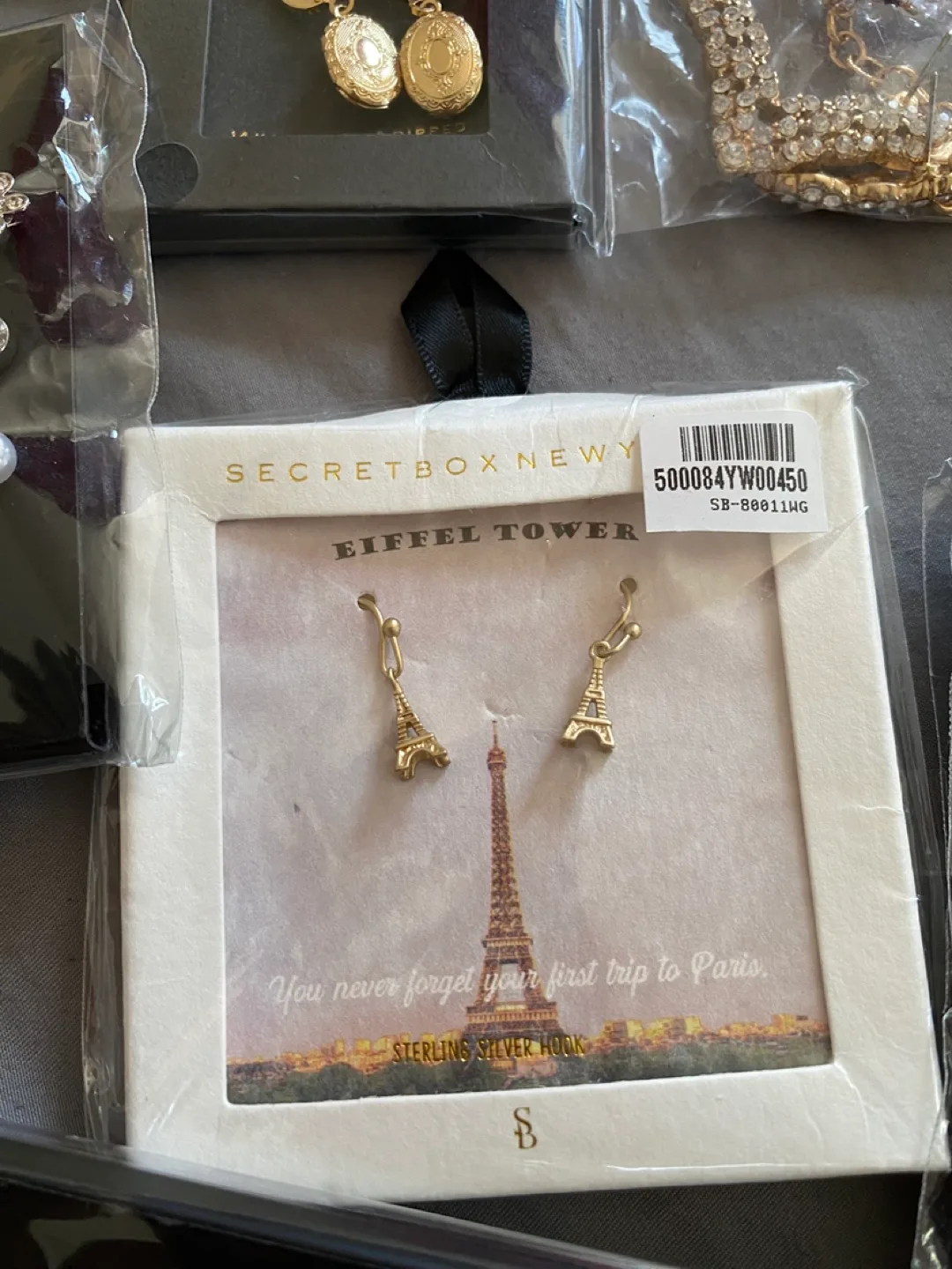 Secret Box Eiffel Tower Earrings thumbnail