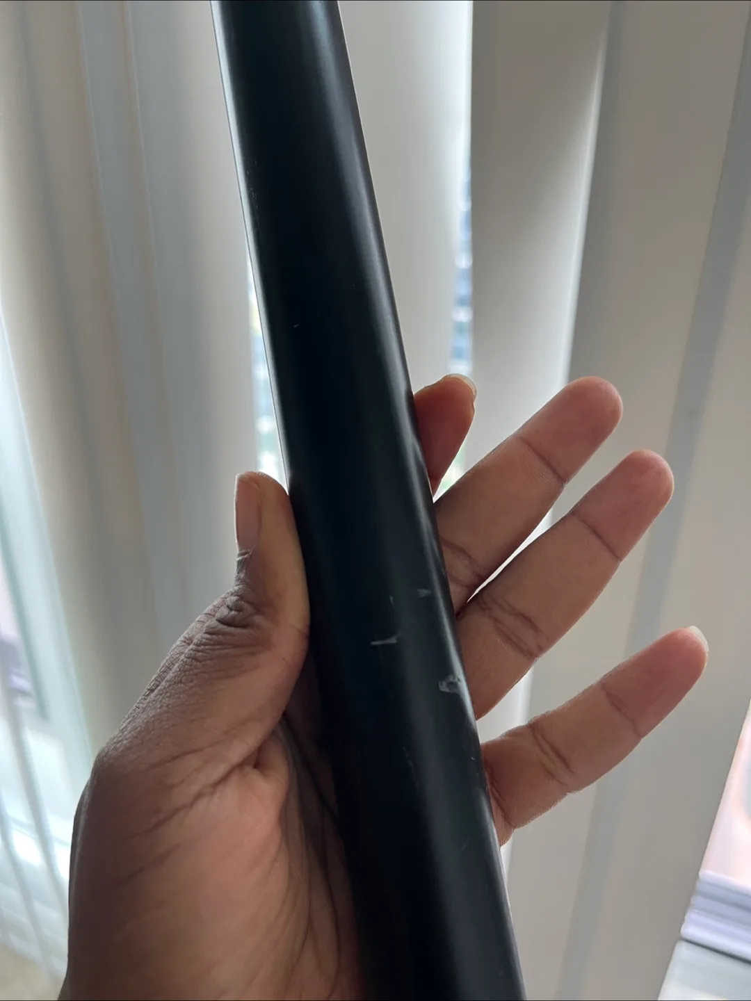 Heavy duty Black Curtain Rod with Brackets image indicator(3)