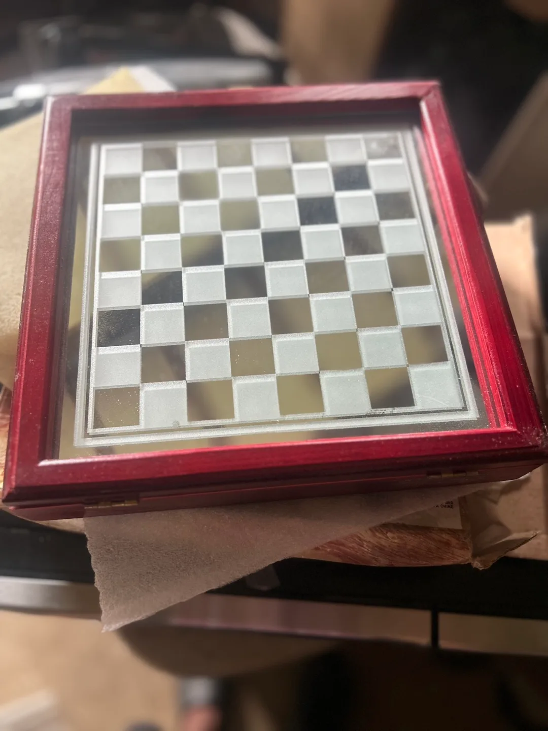Glass Chess Set with Wooden Case thumbnail
