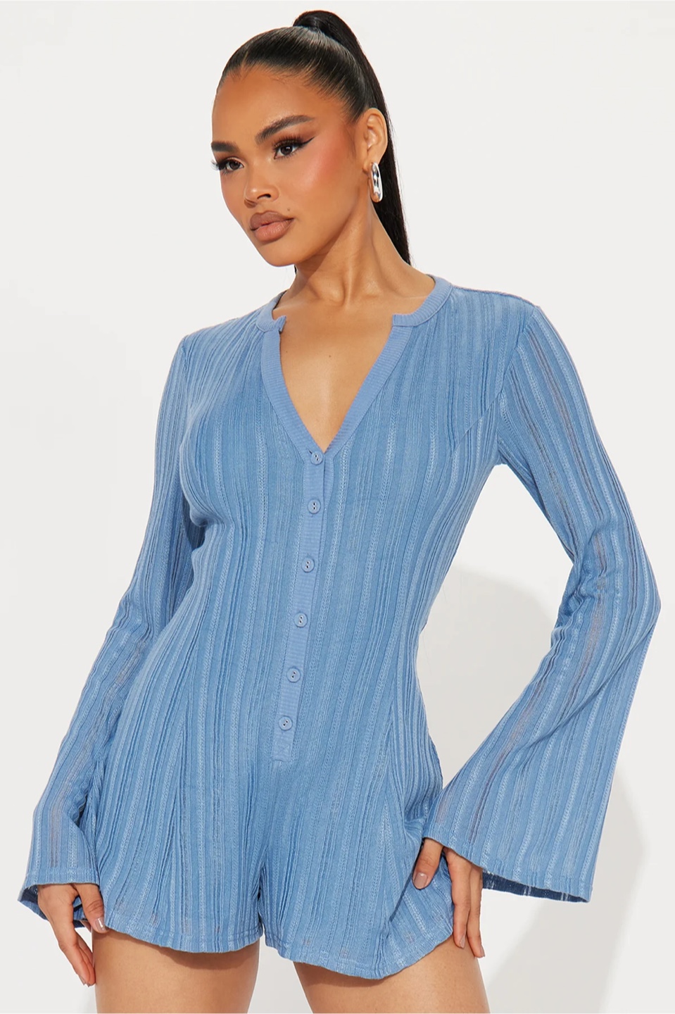 Fashion Nova: Italian Getaway Romper - Blue - photo 2
