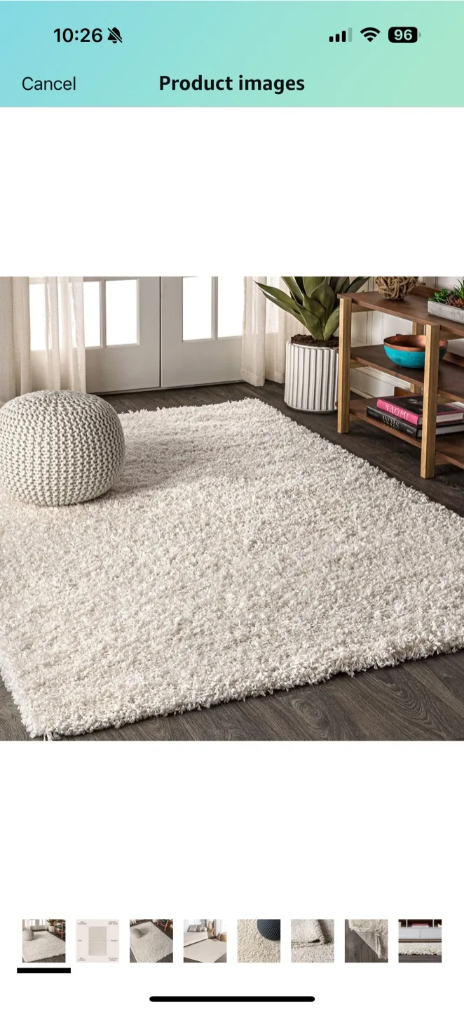 Jonathan Y Ivory Shag Rug 7'9" x 10' thumbnail