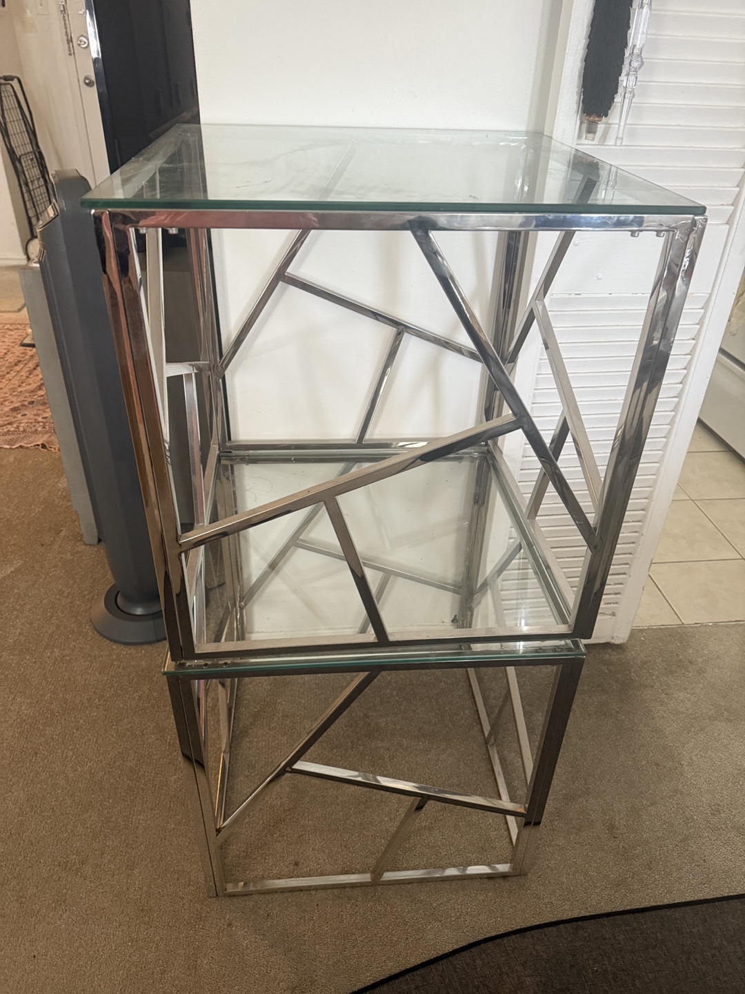 Chrome & Glass Side Table - photo 2