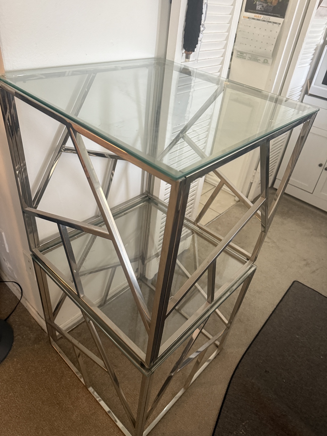 Chrome & Glass Side Table
