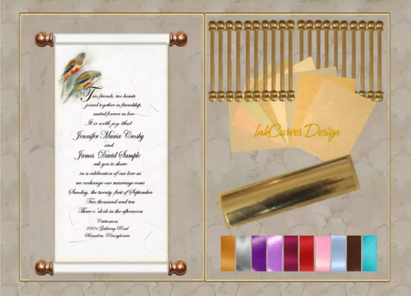 25-Piece DIY Scroll Invitation Kit – Gold & Elegant thumbnail