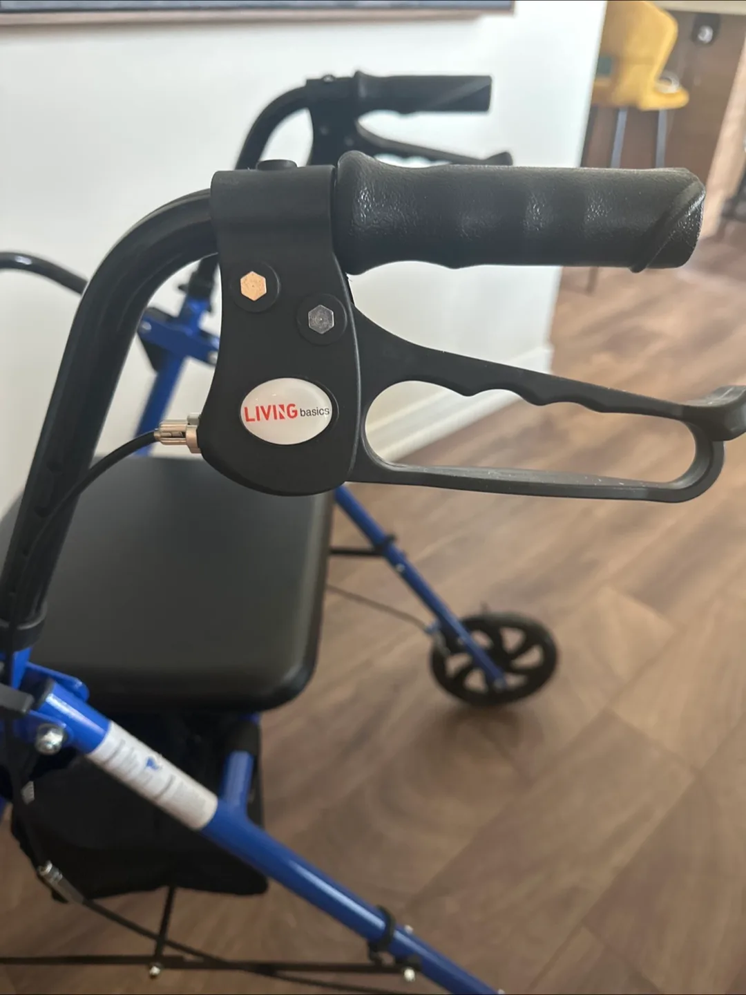 Living Basics Blue Folding Walker with Seat image indicator(2)