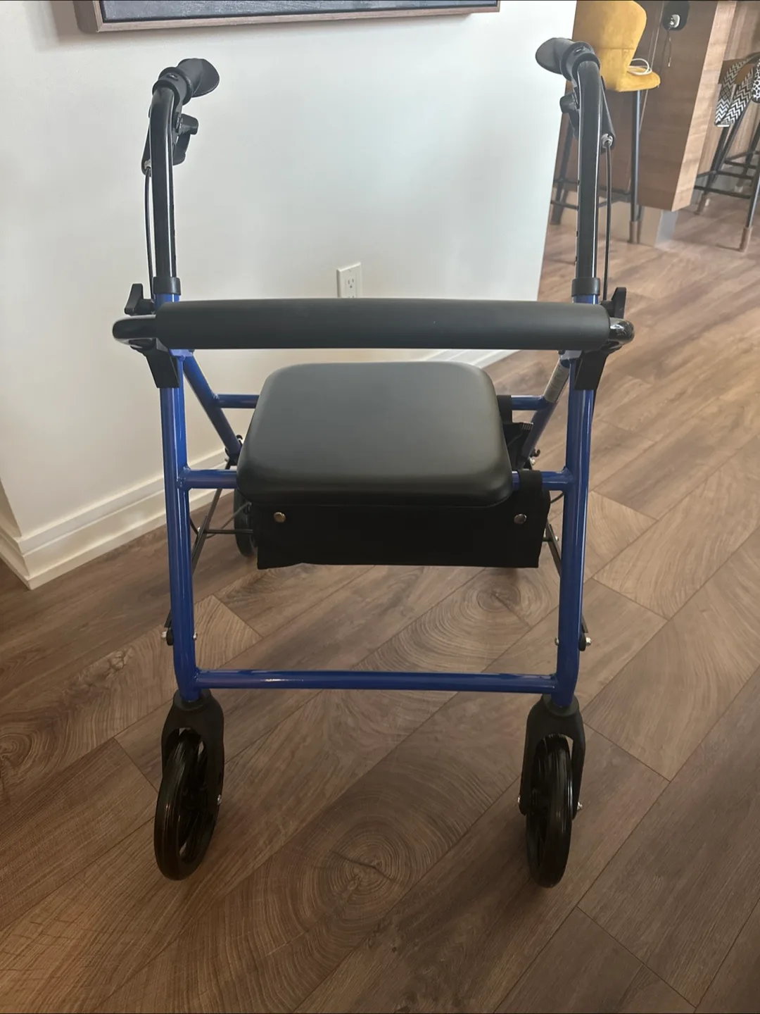 Living Basics Blue Folding Walker with Seat image indicator(3)