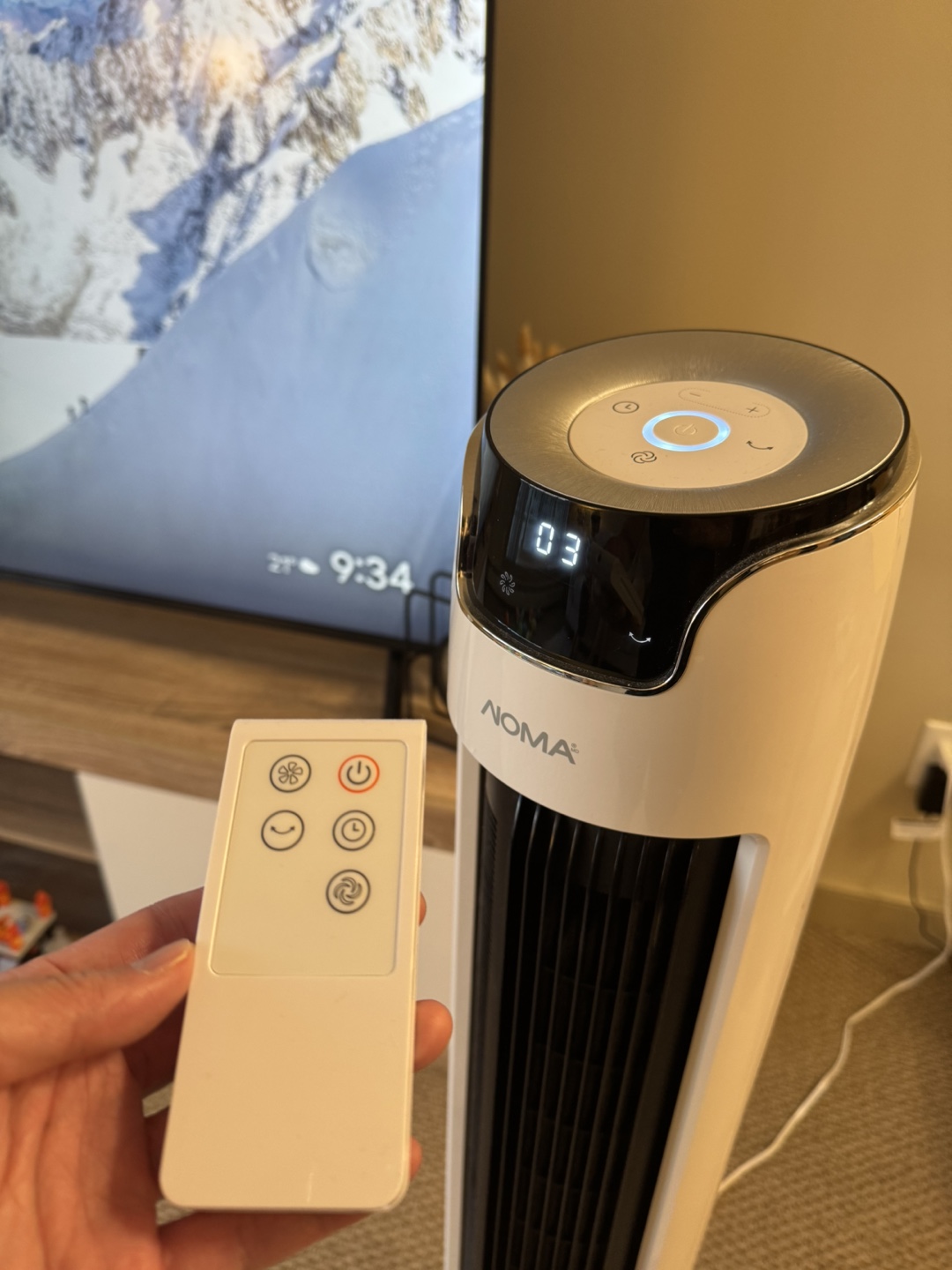 Noma Tower Fan with Remote (use less than 1 year) - photo 2