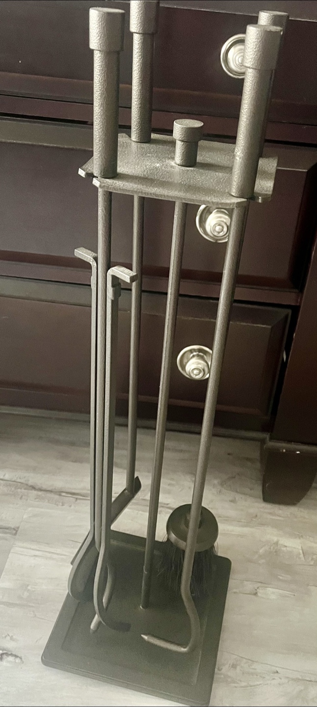 Fireplace Tool Set - Black Iron Finish