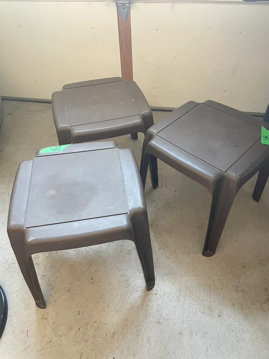 Set of 3 Brown Plastic Side Tables thumbnail