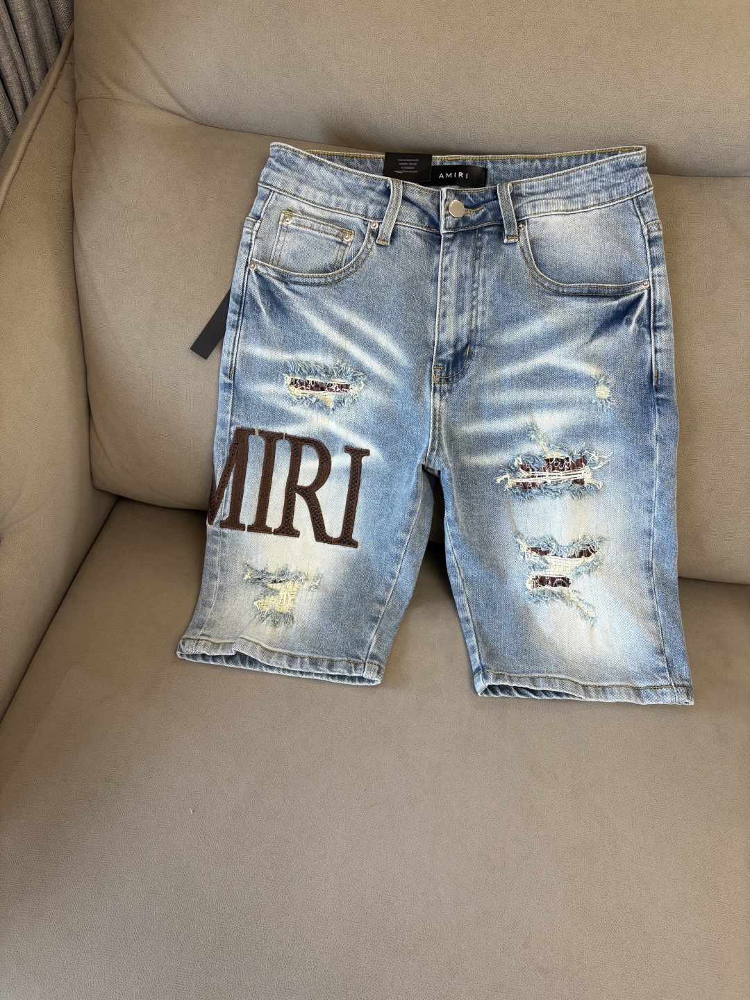 AMIRI Distressed Denim Shorts
