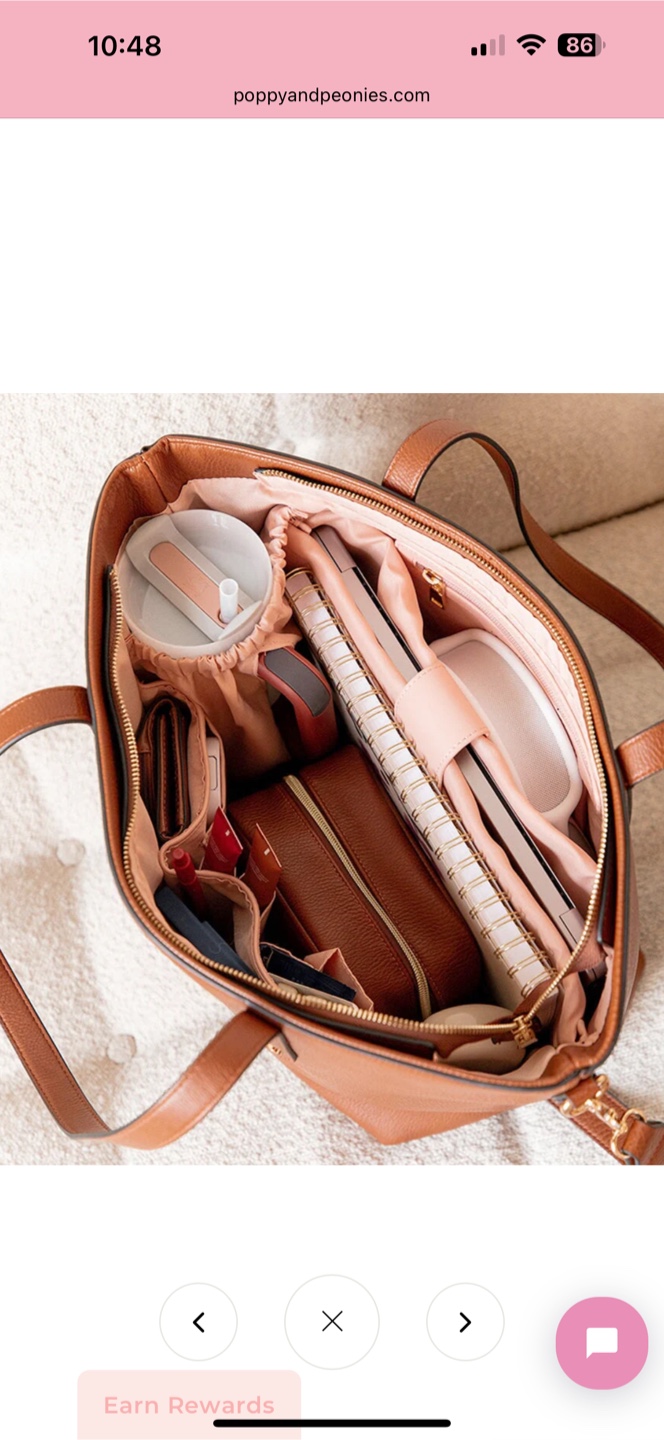Poppy & Peonies Brown Tote Bag - photo 4