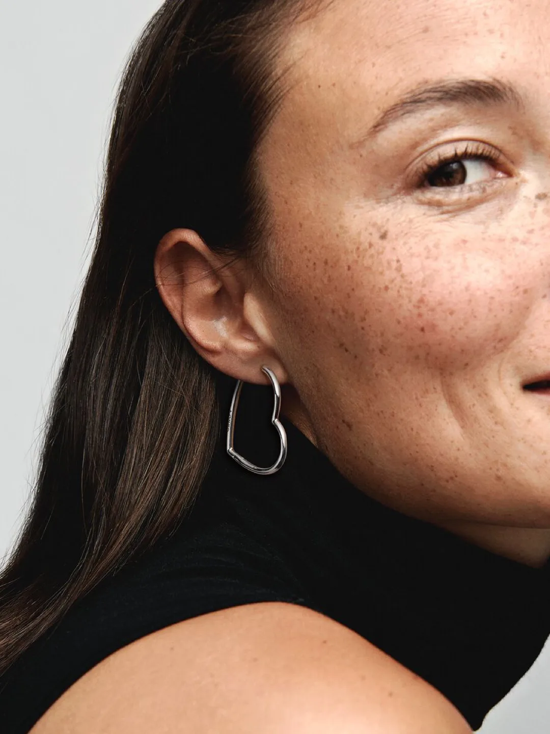 Pandora LOVED Heart Hoop Earrings image indicator(3)