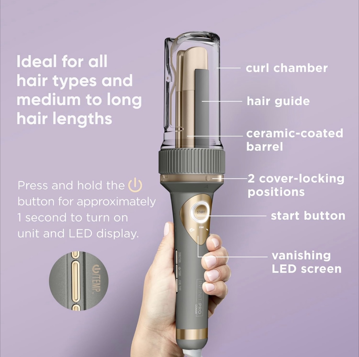 InfinitiPRO Curl Secret Ceramic Auto Curler - 1 1/4 inch - photo 3