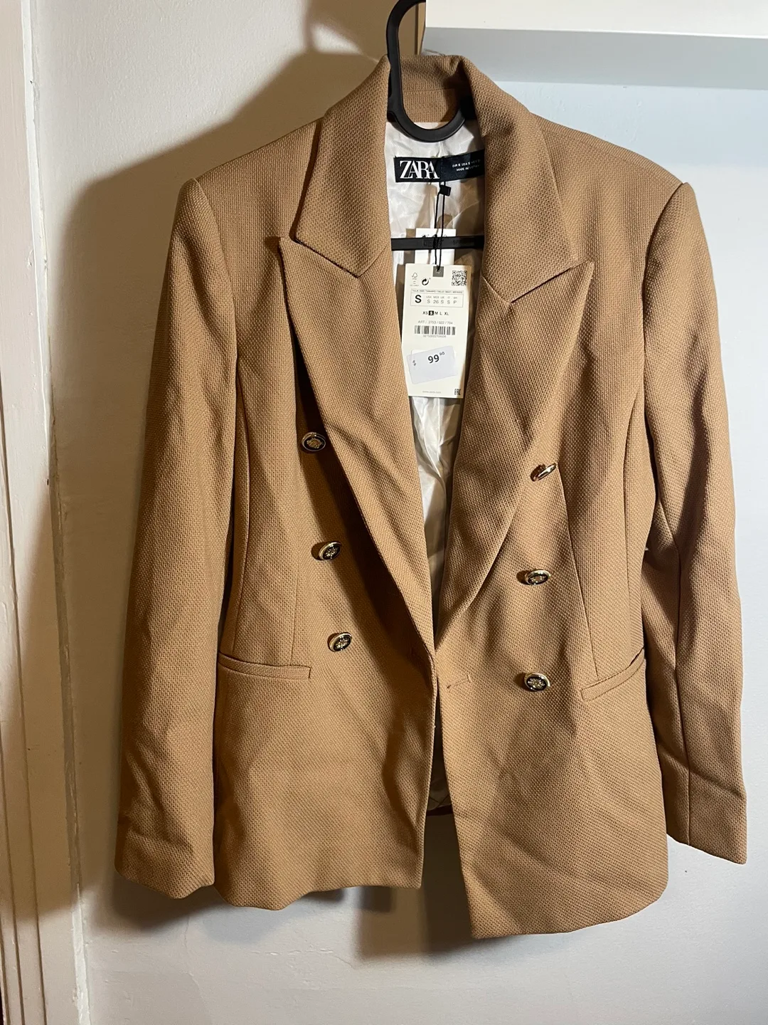 Zara Double Breasted Blazer - Size S thumbnail