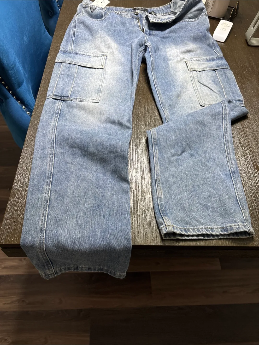 Brand NEW Guess Denim Carpenter Jeans relaxed fit sz  32x32 image indicator(2)