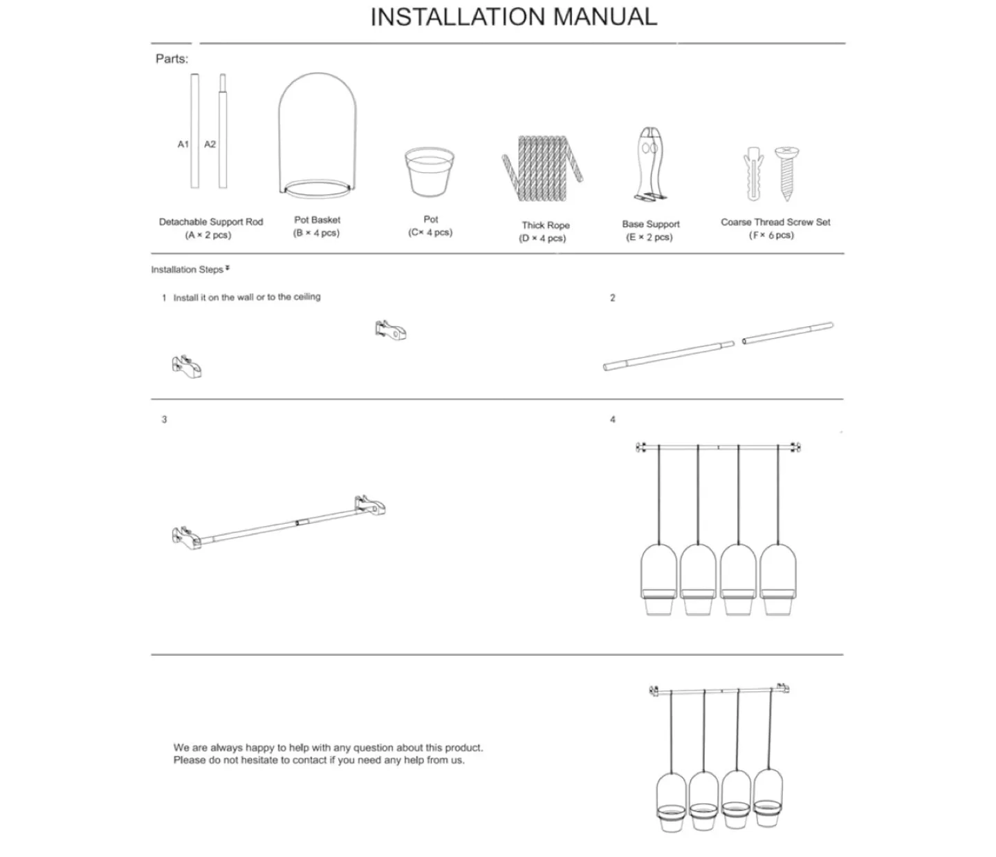 Hanging Plant Holder with 4 Pots image indicator(3)