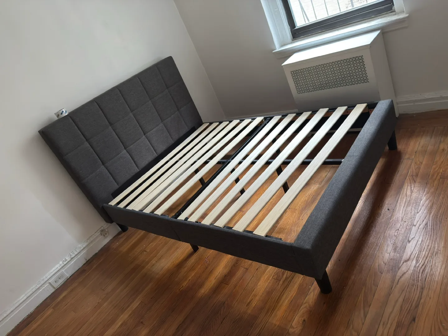 Upholstered Platform Bed Frame - Gray thumbnail