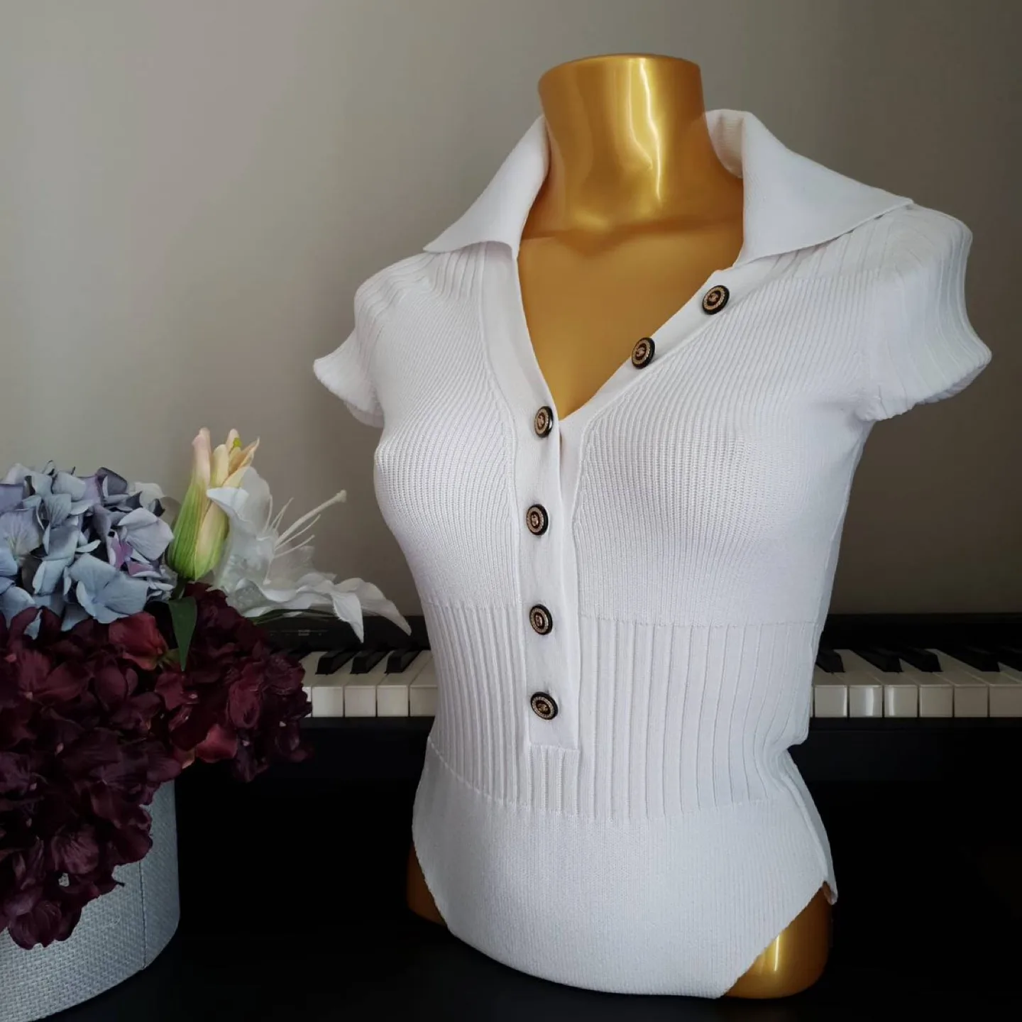 Collared Knit Bodysuit image indicator(6)