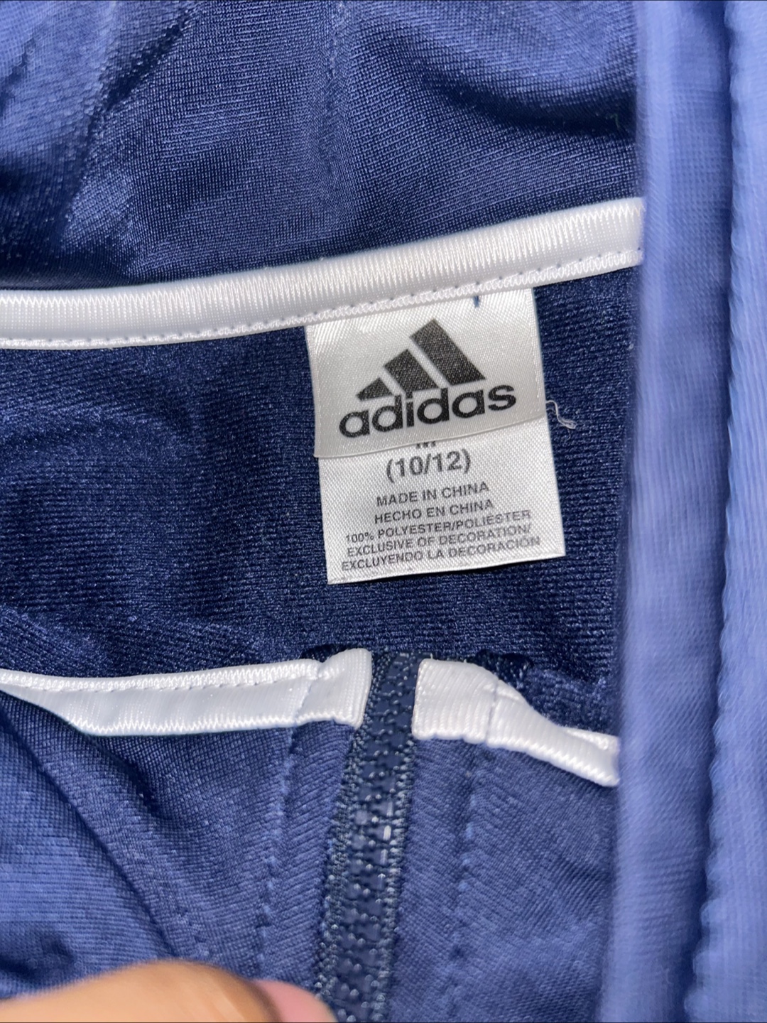 🧡 Adidas Track Jacket Size 10/12 Blue - photo 2