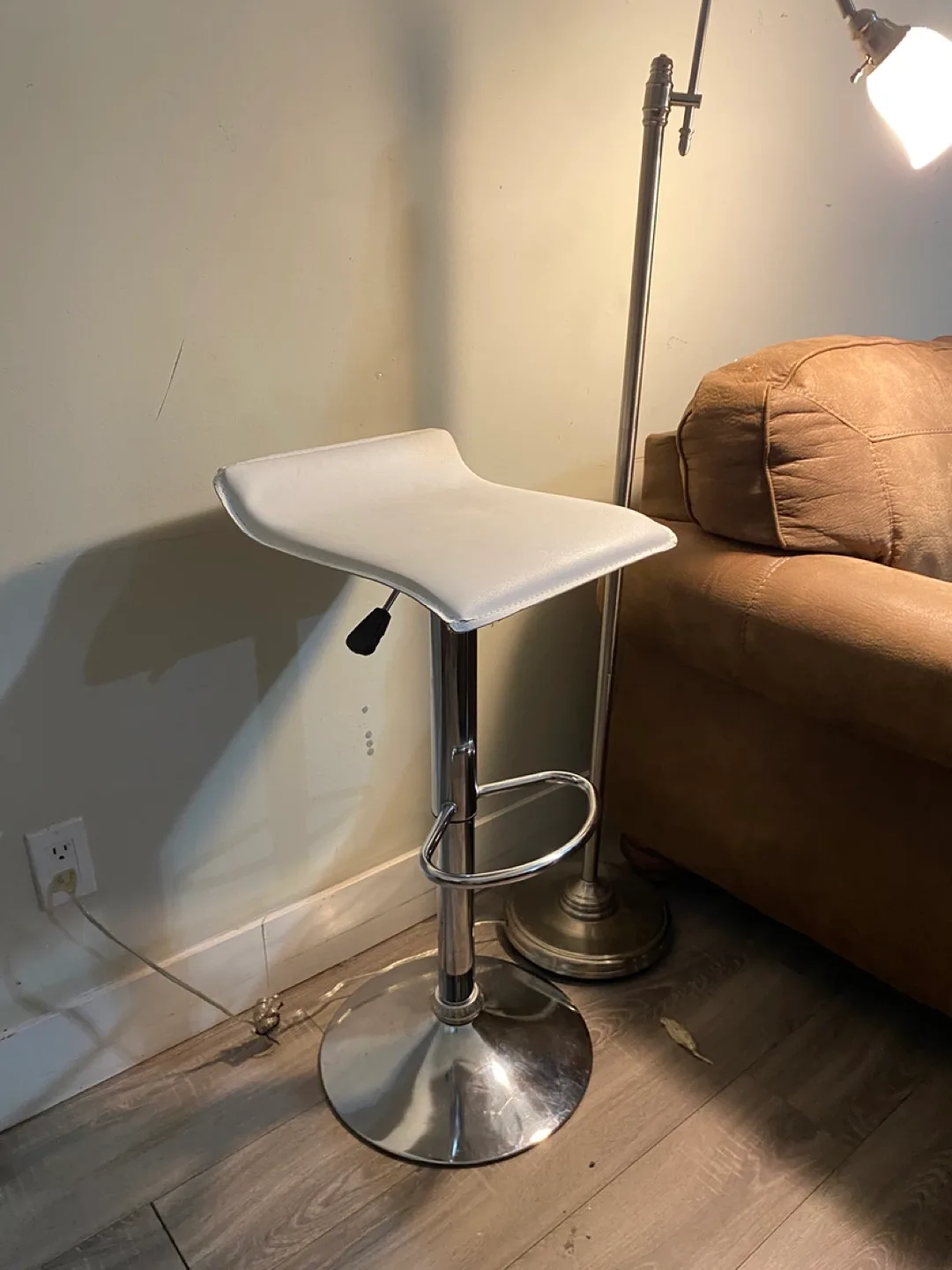 Adjustable Height Bar Stool - White thumbnail