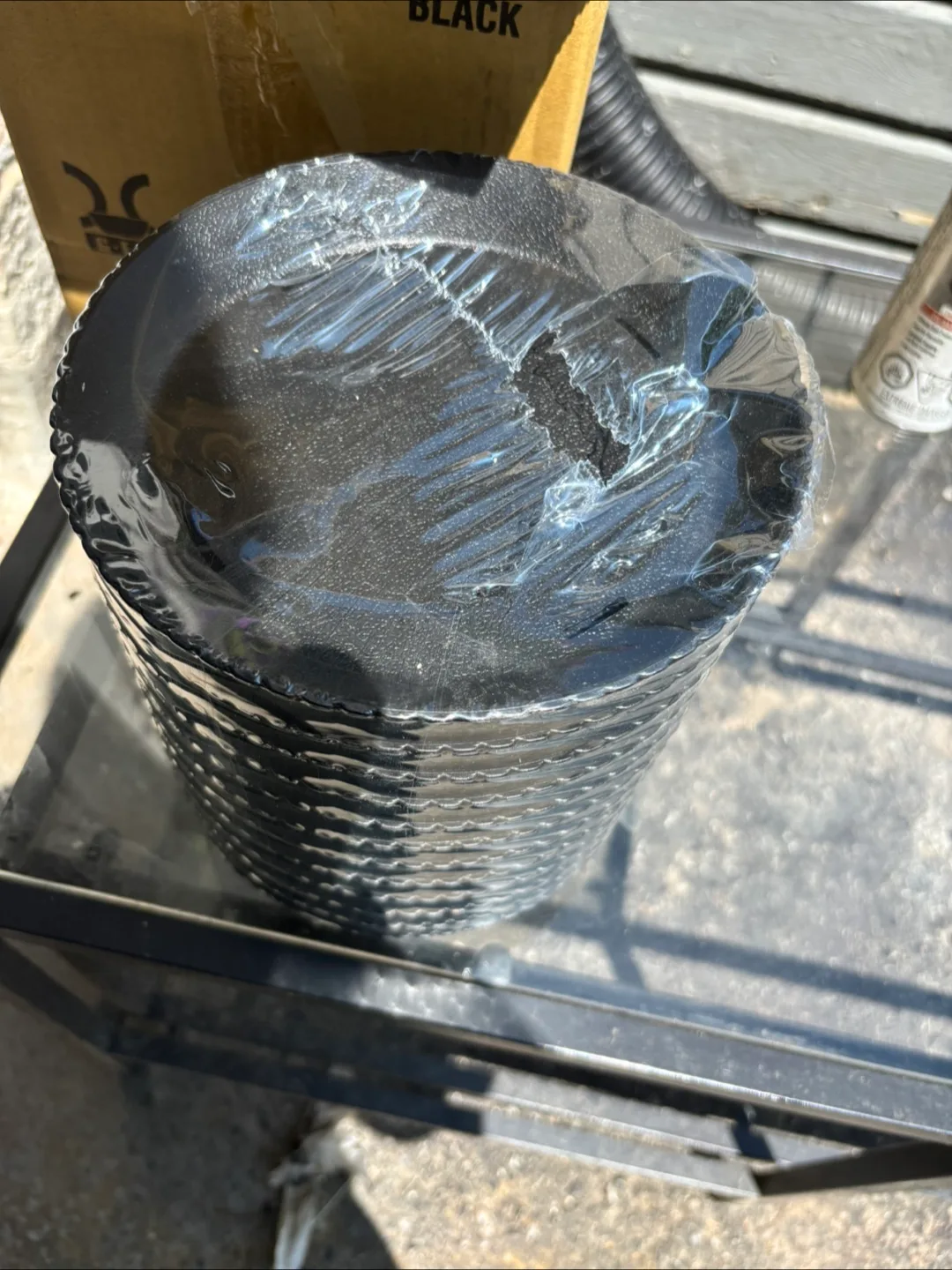 12 NEW restaurant grade GET Houston 7" Round Black Baskets image indicator(2)