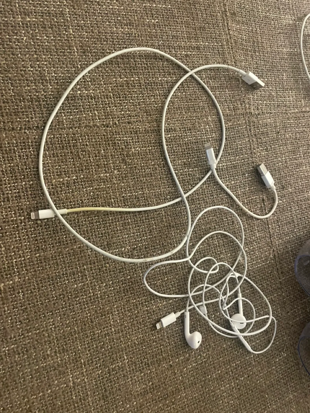 2 apple cords & headphones thumbnail