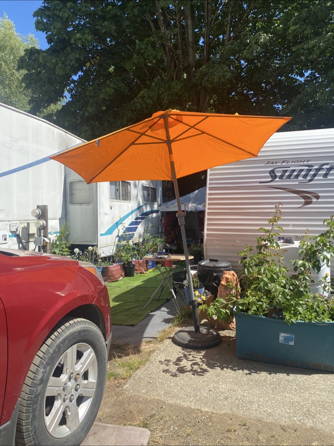 Orange Patio Umbrella with Base - photo 5