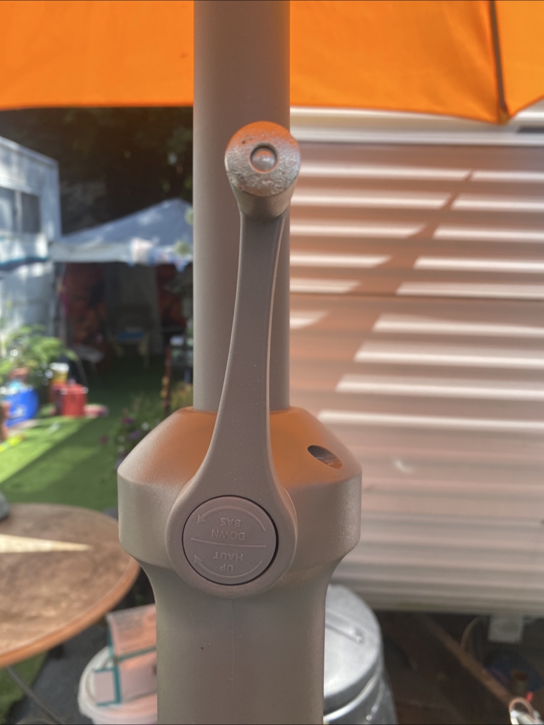 Orange Patio Umbrella with Base - photo 4