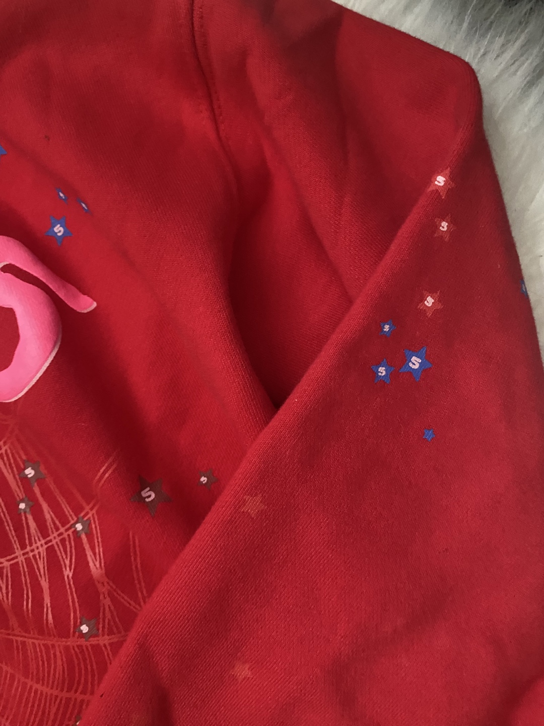 Sp5der Worldwide Red Angel Number 555 Hoodie - photo 5