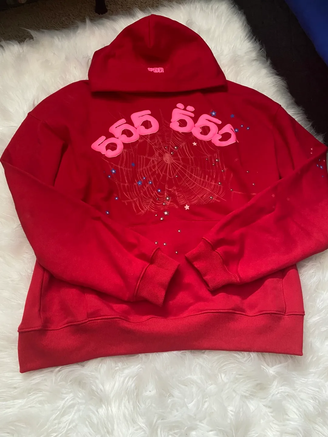 Sp5der Worldwide Red Angel Number 555 Hoodie thumbnail