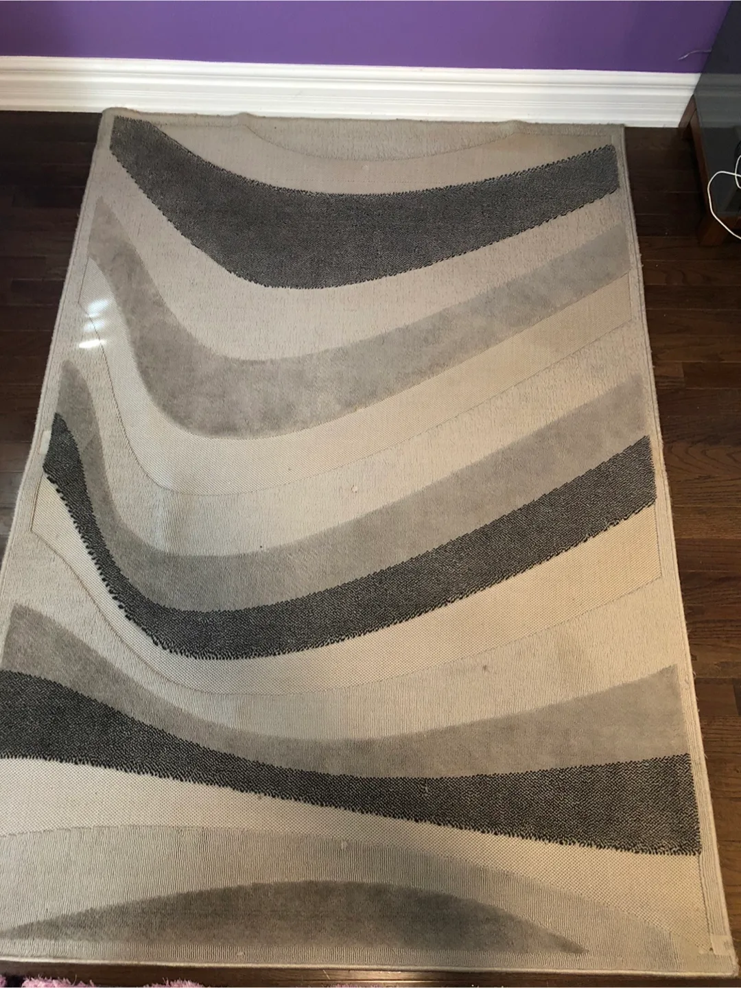 Striped Area Rug - Grey thumbnail