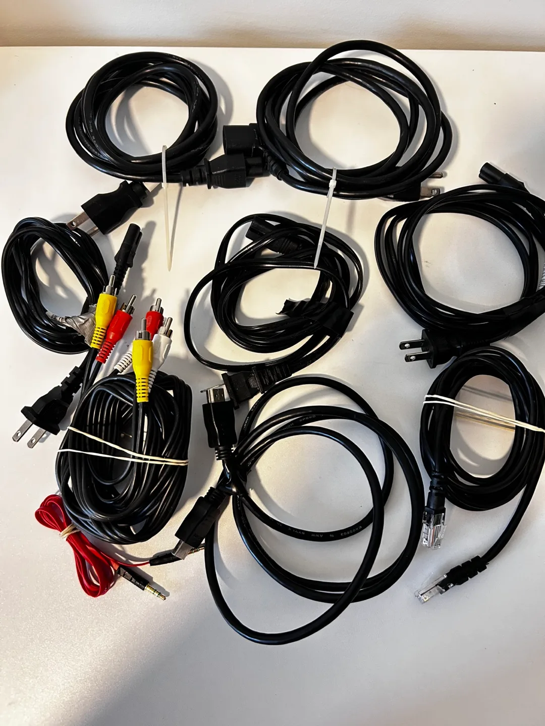Cable Lot – 9 Different Cables – Audio, Video, Power, and Data thumbnail