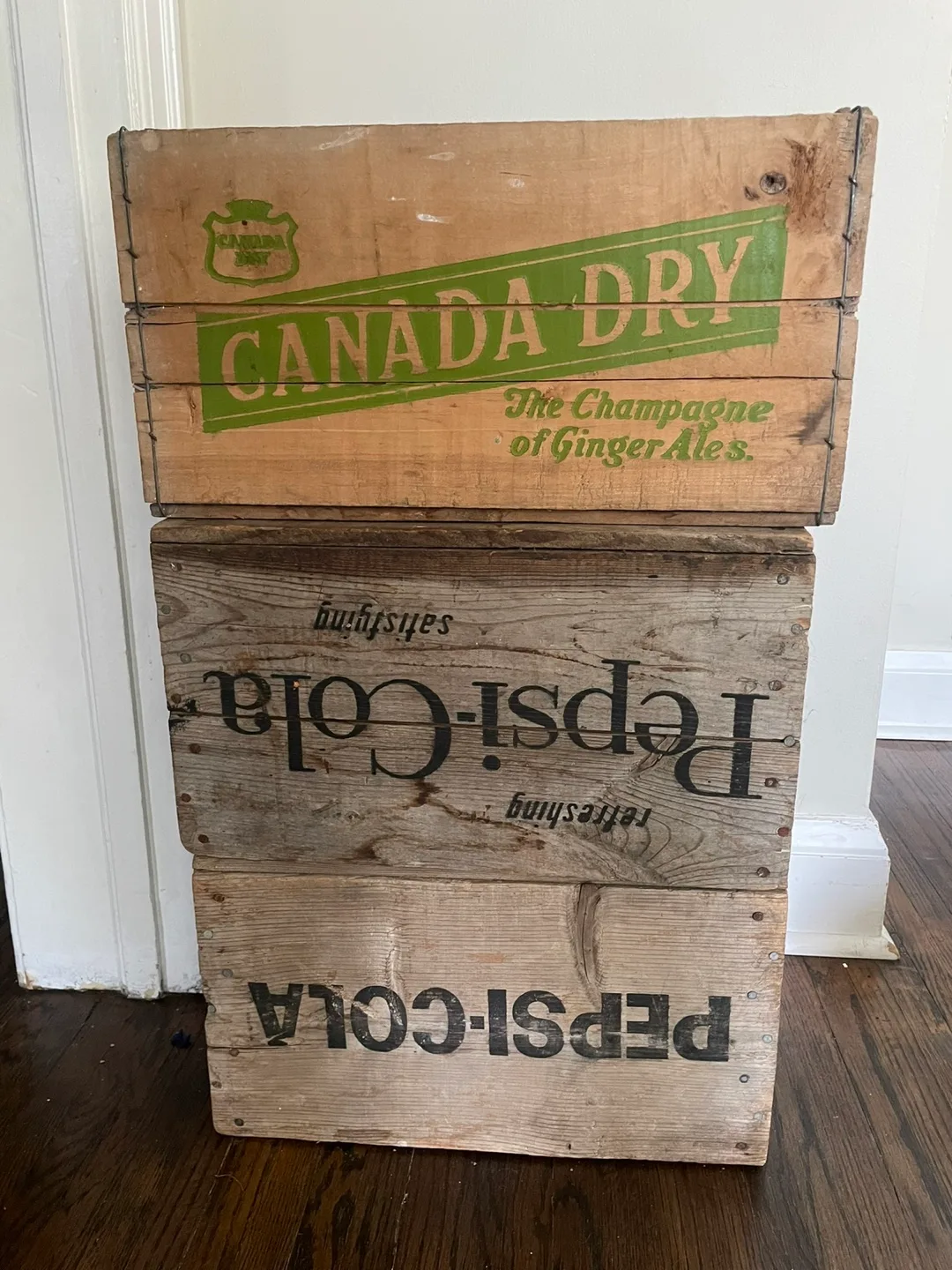 Vintage Canada Dry & Pepsi-Cola Wooden Crates thumbnail