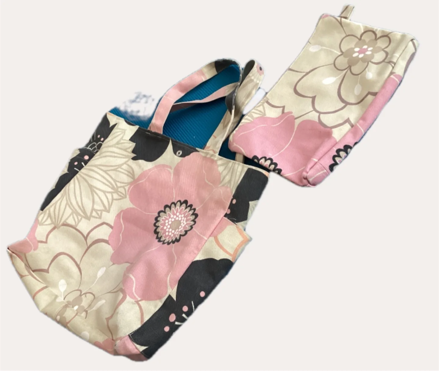 Floral Tote Bag with Matching Pouch thumbnail