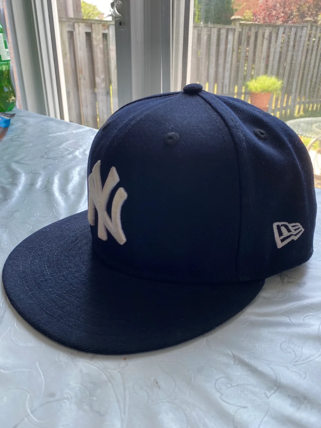 Navy Blue New Era NY Yankees Fitted Hat - Size 7 3/8 thumbnail