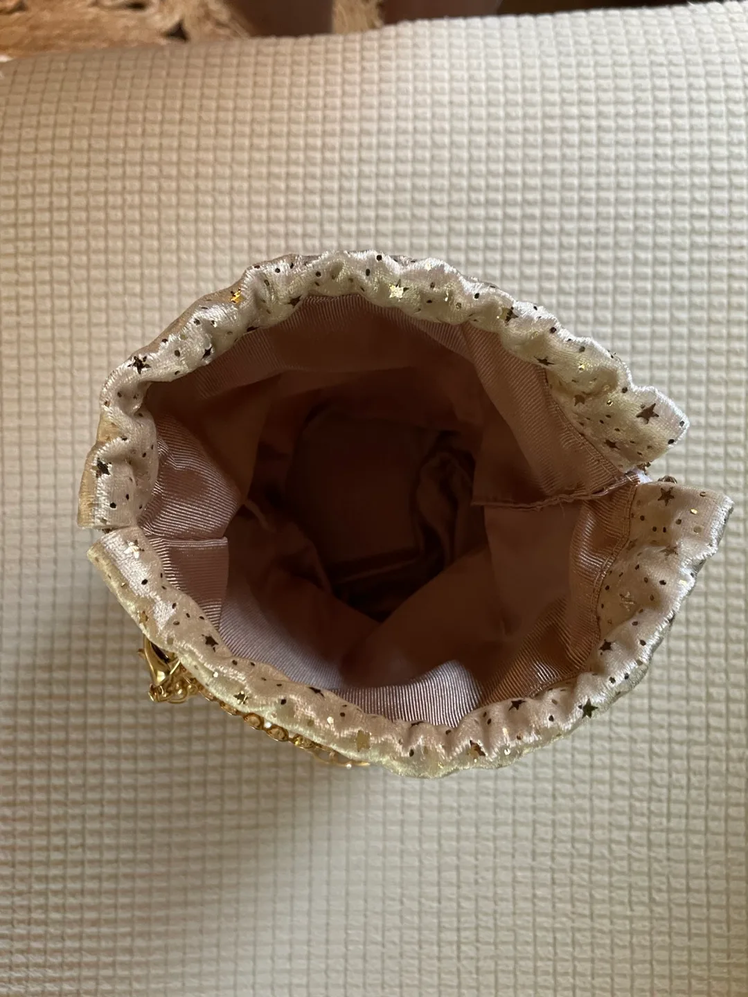 Decorative Gold & Pearl Beaded Cage Bag image indicator(3)