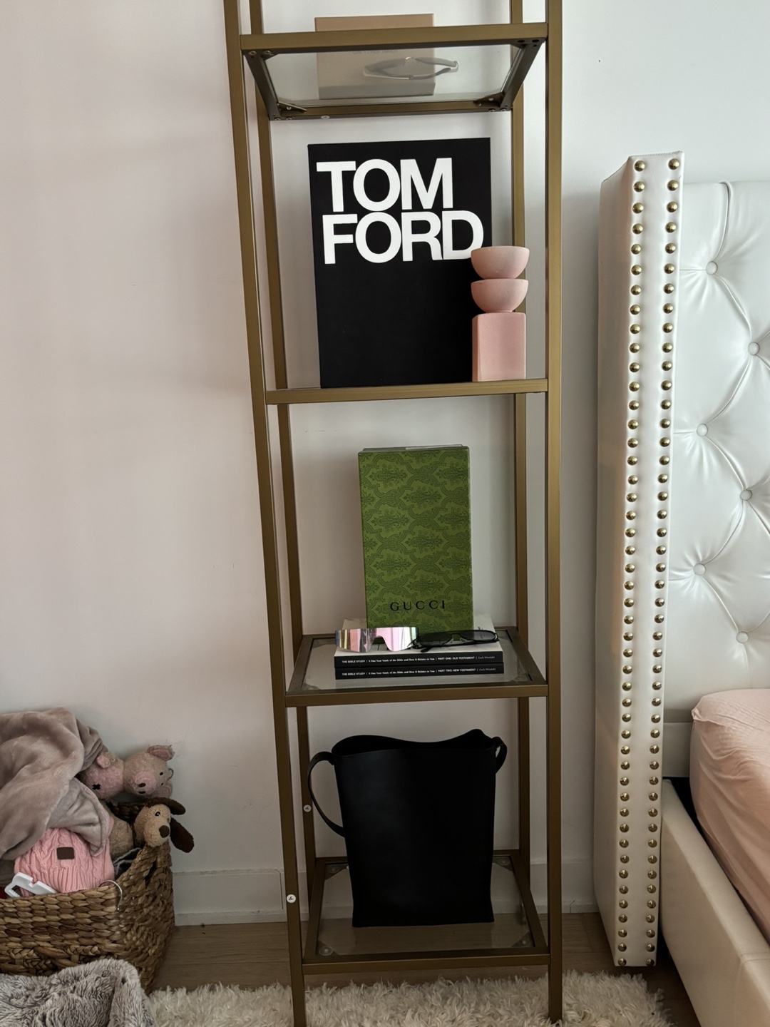 Gold “brass” Bookshelf