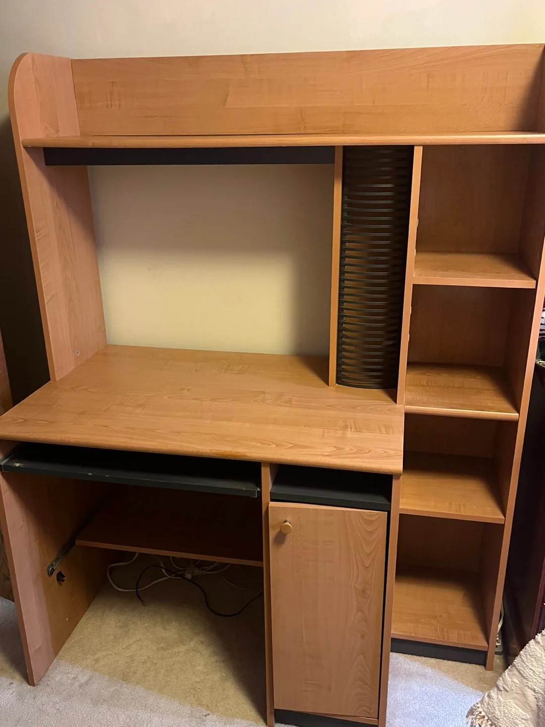 Wooden Desk with Hutch and Shelves thumbnail
