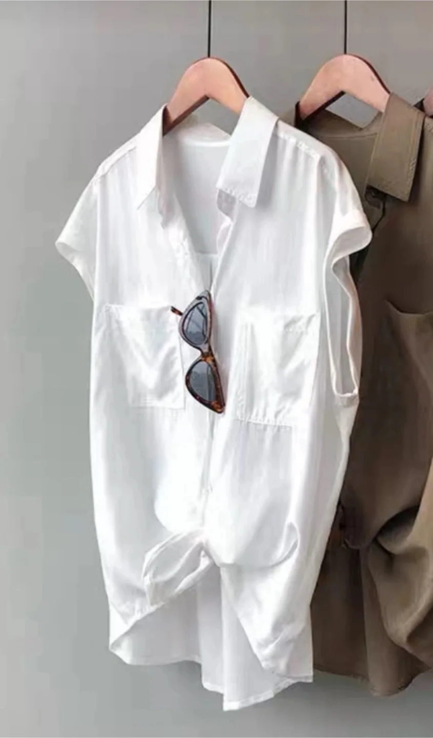 White Short Sleeve Blouse image indicator(2)