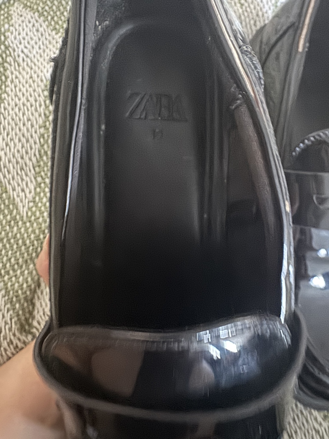 Zara Black Patent Leather Loafers - Size 10 - photo 2