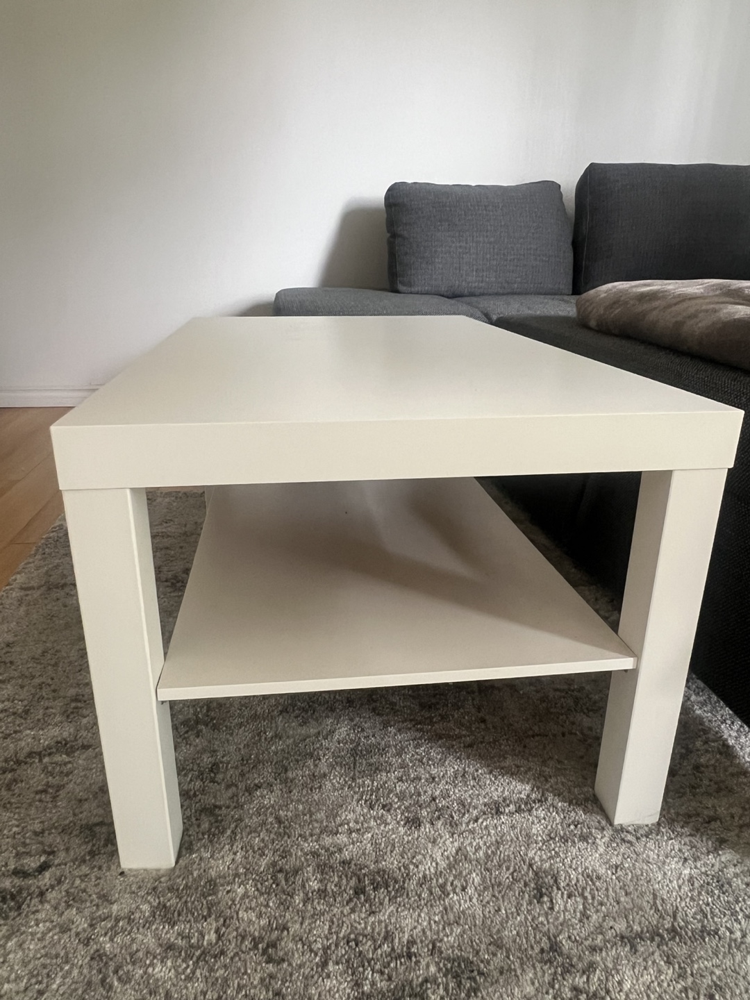 IKEA White Coffee Table with Rug