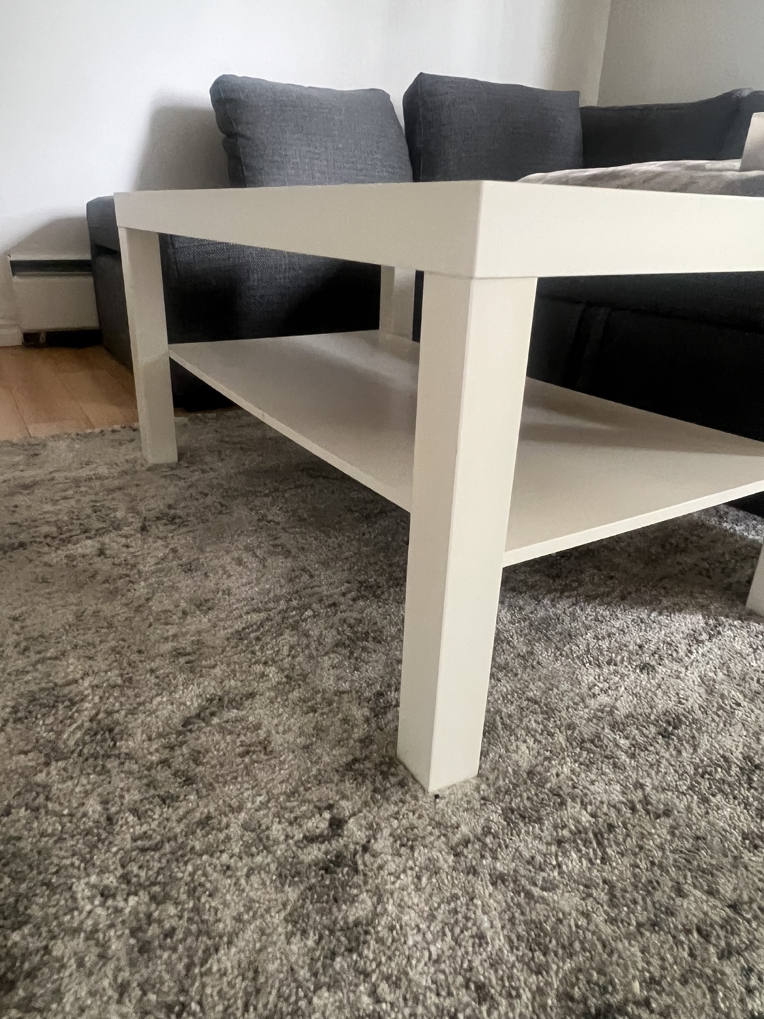 IKEA White Coffee Table with Rug - photo 4