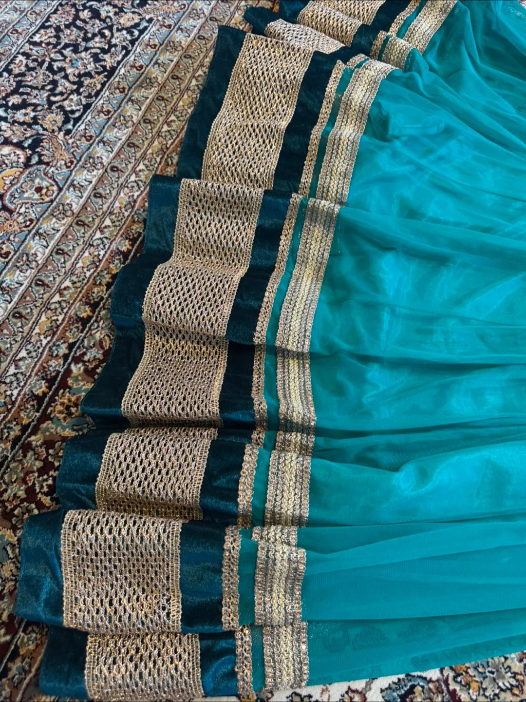 Teal Embellished Anarkali Dress image indicator(2)