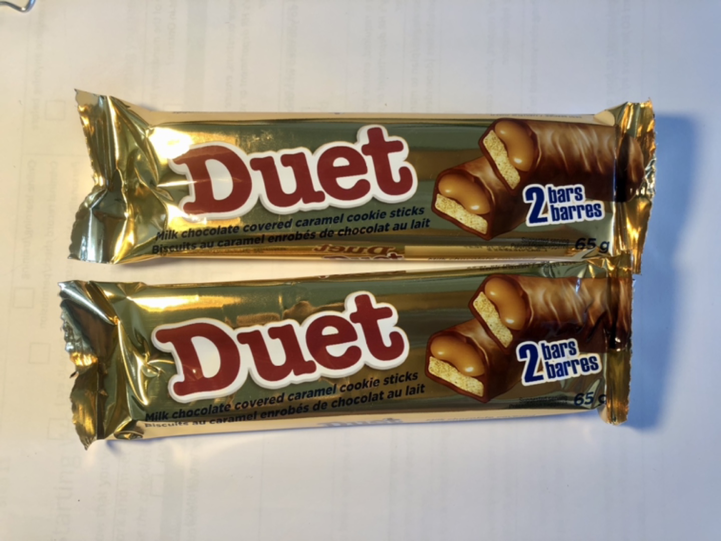 Duet Milk Chocolate Caramel Cookie Sticks (2 bars)