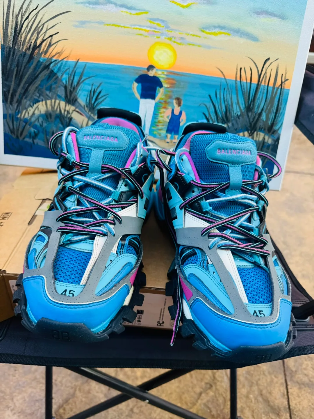 Balenciaga Track Sneakers Blue/Pink - Size 45 thumbnail