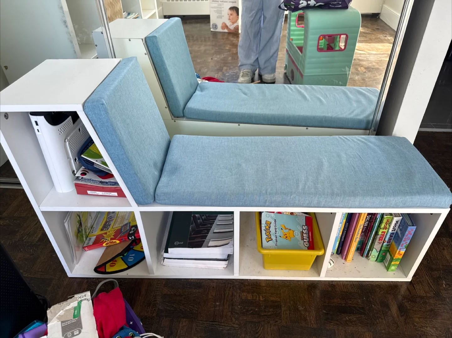 IKEA Kallax Bench with Backrest - Blue thumbnail