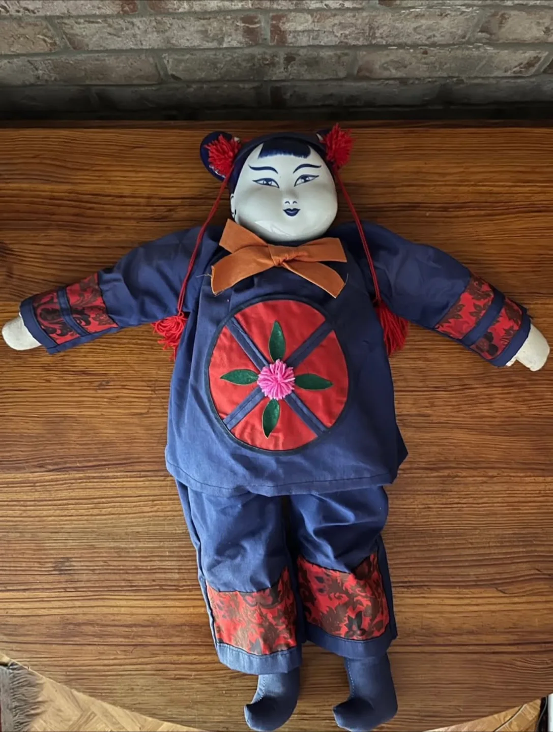 Large Vintage Asian Porcelain Doll (26") image indicator(2)