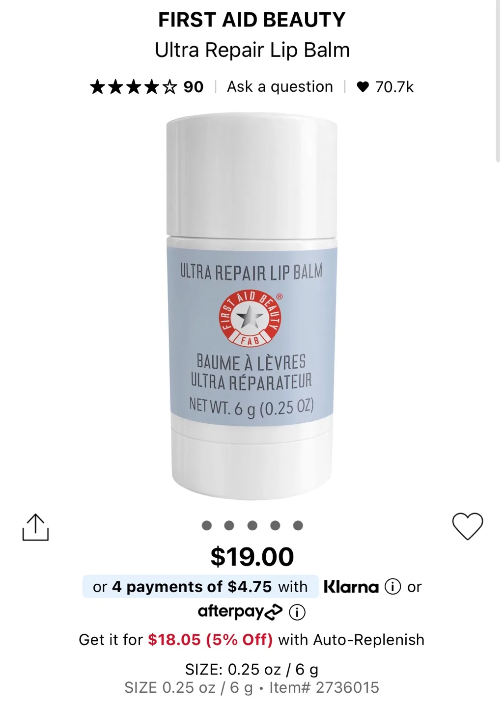 First Aid Beauty Ultra Repair Lip Balm image indicator(2)