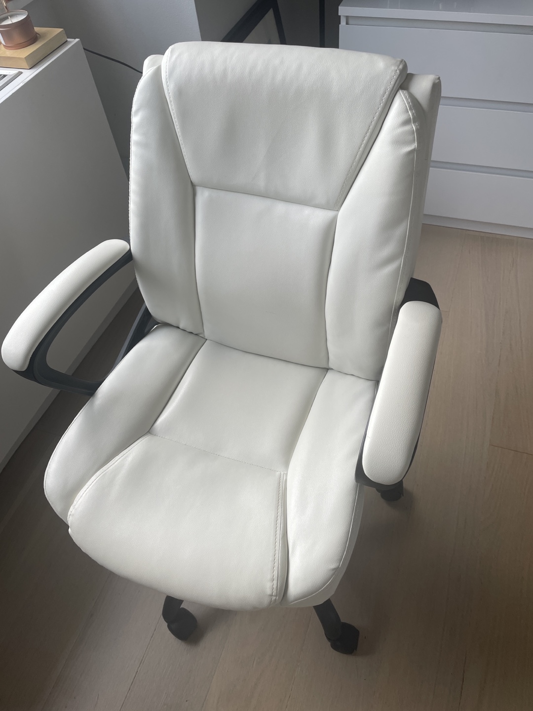 Ergonomic White Leather Office Chair