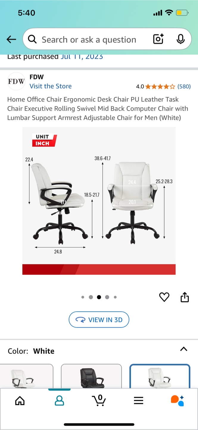 Ergonomic White Leather Office Chair - photo 3